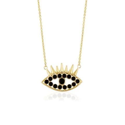 All Eyes On You Black Chain Kolye